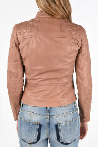 leather full zip outerwear jacket