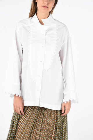 wing collar pin tuck shirt