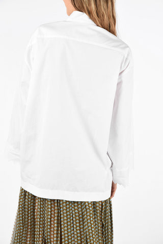 wing collar pin tuck shirt
