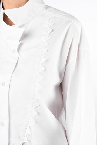 wing collar pin tuck shirt