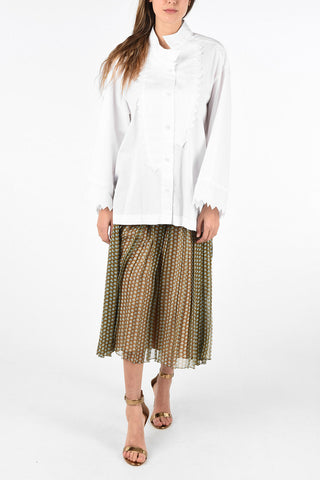 wing collar pin tuck shirt