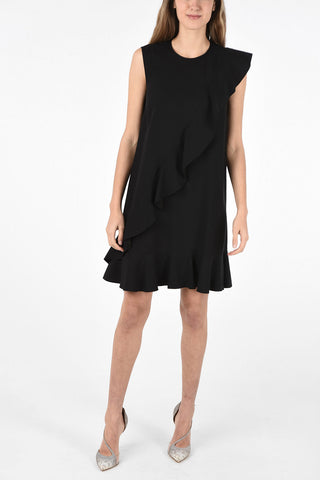 Draped above knee dress With Zip Closure
