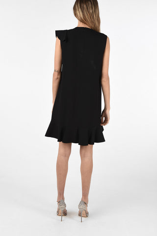 Draped above knee dress With Zip Closure