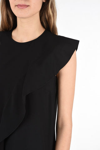 Draped above knee dress With Zip Closure