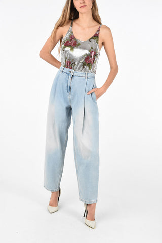 boyfriend  jeans stone washed a vita alta