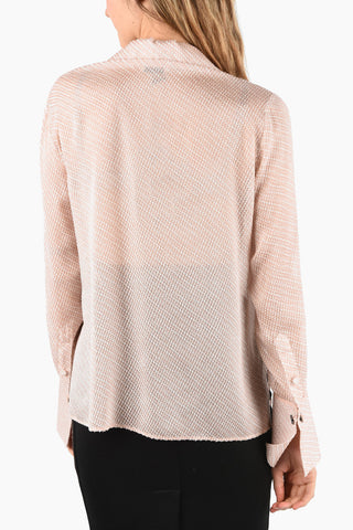 blusa in misto seta collo johnny