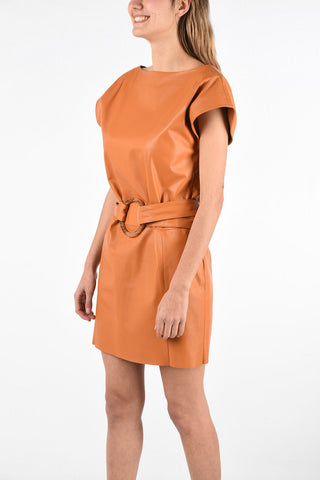 Leather Minidress with Belt