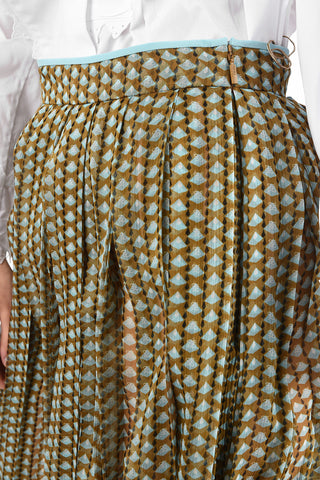 silk accordion skirt