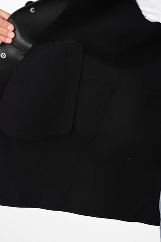 Leather 4-button outerwear jacket
