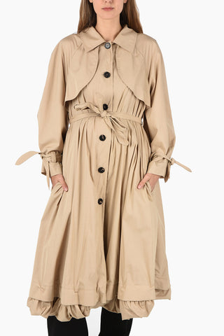 Flared Caplet Coat With Belt