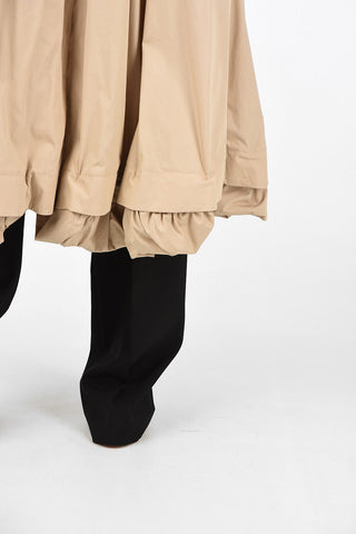 Flared Caplet Coat With Belt