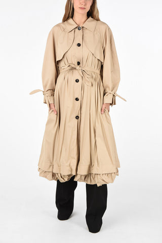 Flared Caplet Coat With Belt