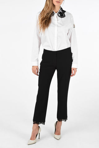 capri pants with Lace Hem