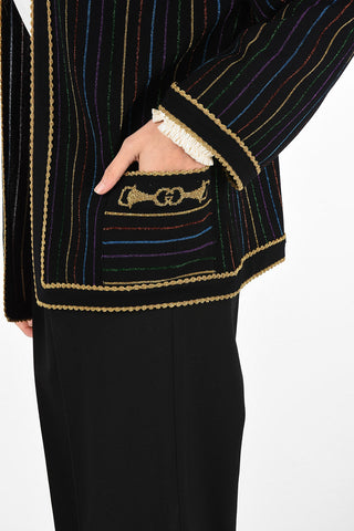 awning striped lurex blazer