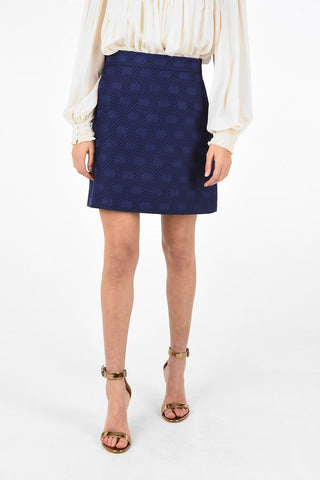 silk and wool All Over Logo mini a-line skirt