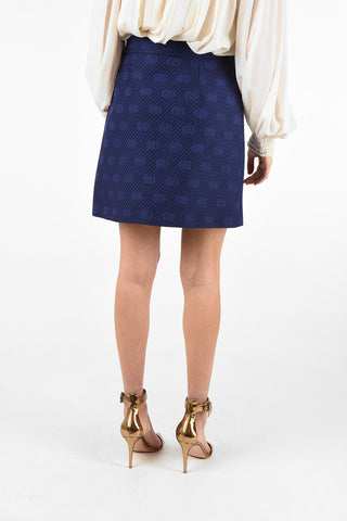 silk and wool All Over Logo mini a-line skirt