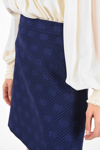 silk and wool All Over Logo mini a-line skirt