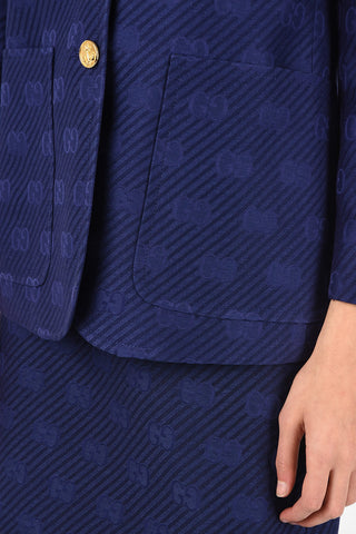 silk and wool side vents peak lapel 2-button blazer