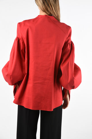 bishop sleeve pin tuck shirt