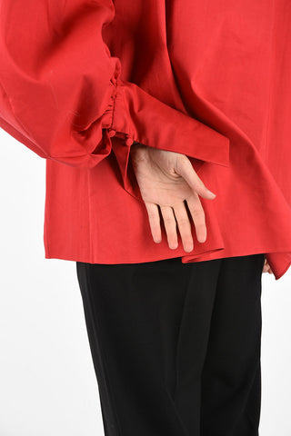 bishop sleeve pin tuck shirt