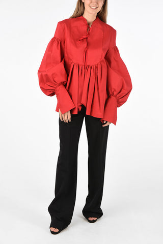 bishop sleeve pin tuck shirt