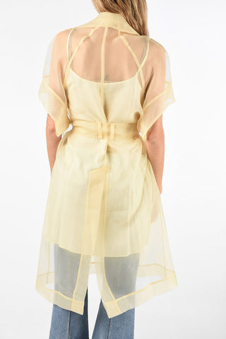 Cappotto Doppiopetto DEVORE Sheer con Cintura