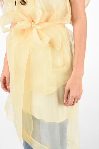 Cappotto Doppiopetto DEVORE Sheer con Cintura