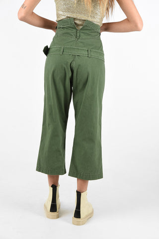 low-crotch cargo capri pants with Belt