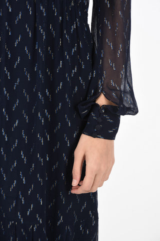 silk Tie Neck maxi shirtdress