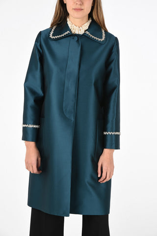 balmacaan coat with Jewel Collar
