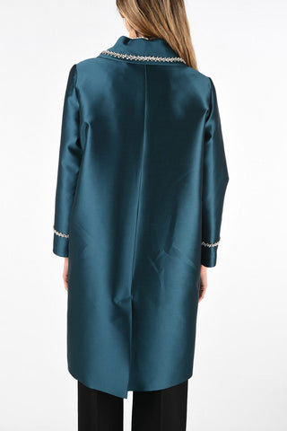 balmacaan coat with Jewel Collar