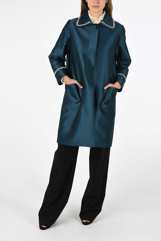 balmacaan coat with Jewel Collar