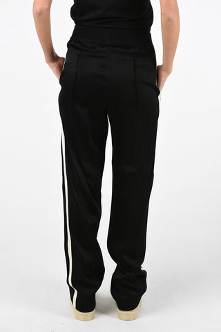 drawstring waist piping jogger pants