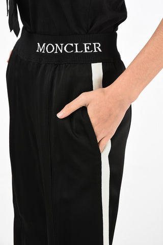 drawstring waist piping jogger pants