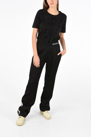 drawstring waist piping jogger pants