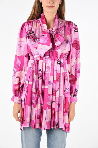silk tie neck blouse