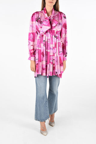 silk tie neck blouse