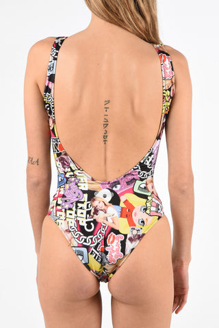 Costume da Bagno Intero a Fantasia con Schiena Scoperta
