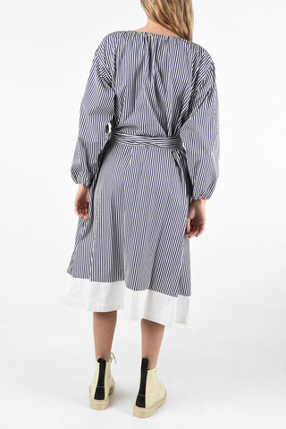 GIRL awning striped dress with Belt