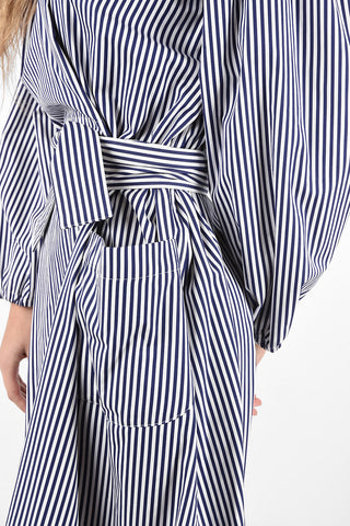 GIRL awning striped dress with Belt