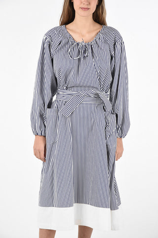 GIRL awning striped dress with Belt