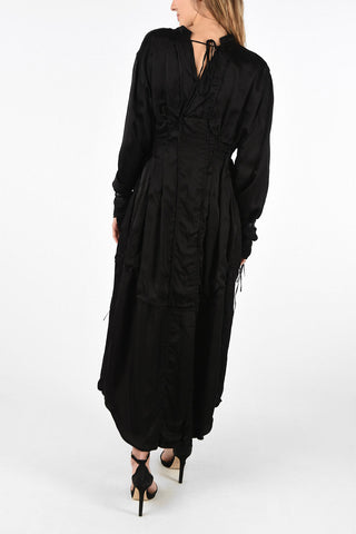 Silk Blend Long Sleeve Maxi Dress