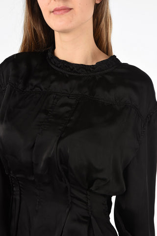 Silk Blend Long Sleeve Maxi Dress