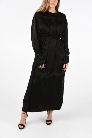 Silk Blend Long Sleeve Maxi Dress