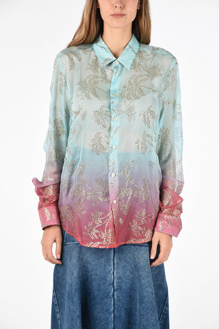 Silk blurred Blouse with Glitter Details