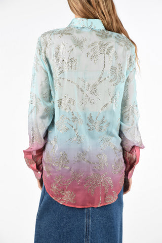Silk blurred Blouse with Glitter Details