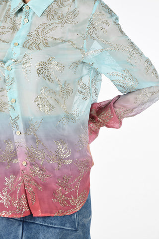 Silk blurred Blouse with Glitter Details