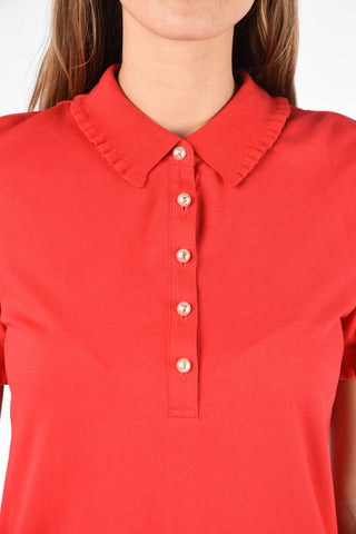 ruffled polo top