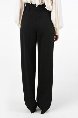 high-rise waist double pleat trousers with Belt