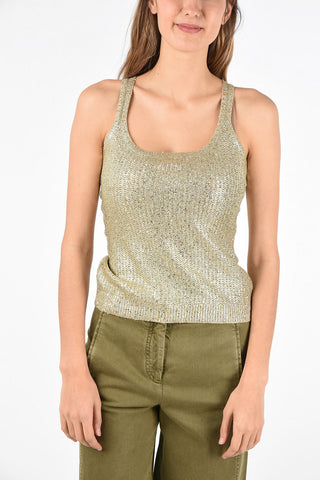 top con paillettes lurex